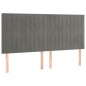 vidaXL LED Kopfteil Hellgrau 160x5x118/128 cm Samt vidaXL LED Kopfteil Hellgrau 160x5x118/128 cm Samt