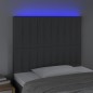 vidaXL LED Kopfteil Dunkelgrau 90x5x118/128 cm Stoff