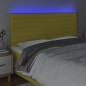 vidaXL LED Kopfteil Grün 200x5x118/128 cm Stoff