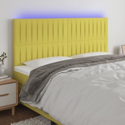 vidaXL LED Kopfteil Grün 160x5x118/128 cm Stoff