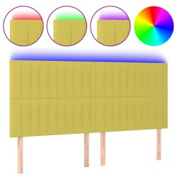 vidaXL LED Kopfteil Grün 160x5x118/128 cm Stoff