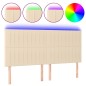 vidaXL LED Kopfteil Creme 180x5x118/128 cm Stoff vidaXL LED Kopfteil Creme 180x5x118/128 cm Stoff