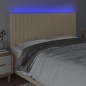 vidaXL LED Kopfteil Creme 180x5x118/128 cm Stoff vidaXL LED Kopfteil Creme 180x5x118/128 cm Stoff