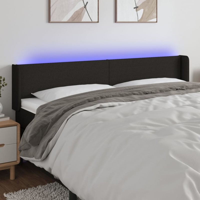 vidaXL LED Kopfteil Schwarz 203x16x78/88 cm Stoff vidaXL LED Kopfteil Schwarz 203x16x78/88 cm Stoff