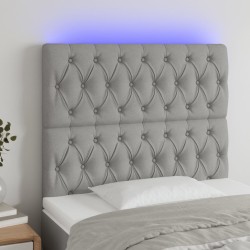 vidaXL LED Kopfteil Hellgrau 100x7x118/128 cm Stoff