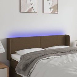 vidaXL LED Kopfteil Dunkelbraun 147x16x78/88 cm Stoff