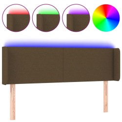 vidaXL LED Kopfteil Dunkelbraun 147x16x78/88 cm Stoff
