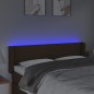 vidaXL LED Kopfteil Dunkelbraun 147x16x78/88 cm Stoff