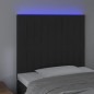vidaXL LED Kopfteil Schwarz 80x5x118/128 cm Samt