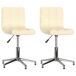 Esszimmerstühle 2 Stk. Drehbar Creme Stoff
