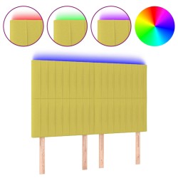 vidaXL LED Kopfteil Grün 144x5x118/128 cm Stoff