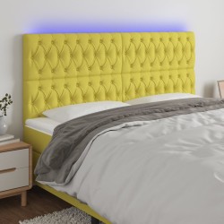 vidaXL LED Kopfteil Grün 200x7x118/128 cm Stoff