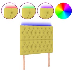 vidaXL LED Kopfteil Grün 100x7x118/128 cm Stoff
