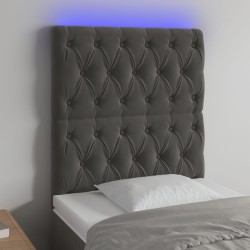 vidaXL LED Kopfteil Dunkelgrau 80x7x118/128 cm Samt