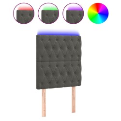 vidaXL LED Kopfteil Dunkelgrau 80x7x118/128 cm Samt