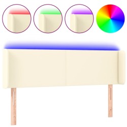 vidaXL LED Kopfteil Creme 147x16x78/88 cm Kunstleder