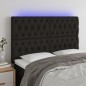 vidaXL LED Kopfteil Schwarz 160x7x118/128 cm Stoff