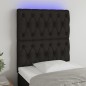 vidaXL LED Kopfteil Schwarz 80x7x118/128 cm Stoff