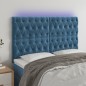 vidaXL LED Kopfteil Dunkelblau 160x7x118/128 cm Samt