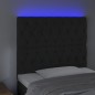vidaXL LED Kopfteil Schwarz 90x7x118/128 cm Samt
