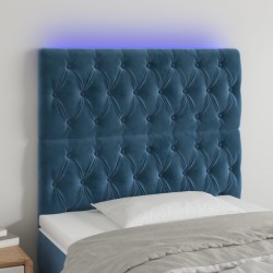 vidaXL LED Kopfteil Dunkelblau 100x7x118/128 cm Samt