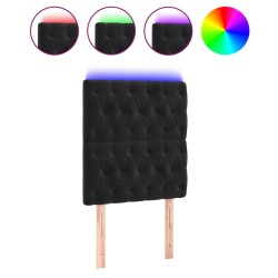 vidaXL LED Kopfteil Schwarz 80x7x118/128 cm Samt