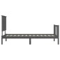Massivholzbett mit Kopfteil Grau 100x200 cm Massivholzbett mit Kopfteil Grau 100x200 cm