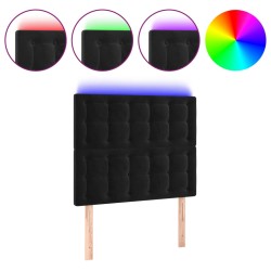 vidaXL LED Kopfteil Schwarz 100x5x118/128 cm Samt