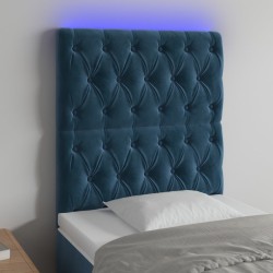 vidaXL LED Kopfteil Dunkelblau 80x7x118/128 cm Samt