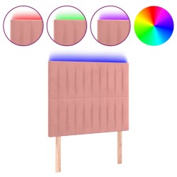 vidaXL LED Kopfteil Rosa 90x5x118/128 cm Samt