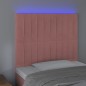 vidaXL LED Kopfteil Rosa 90x5x118/128 cm Samt vidaXL LED Kopfteil Rosa 90x5x118/128 cm Samt
