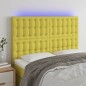 vidaXL LED Kopfteil Grün 144x5x118/128 cm Stoff