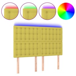 vidaXL LED Kopfteil Grün 144x5x118/128 cm Stoff