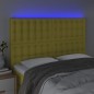 vidaXL LED Kopfteil Grün 144x5x118/128 cm Stoff