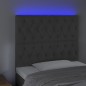 vidaXL LED Kopfteil Dunkelgrau 100x7x118/128 cm Samt