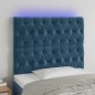 vidaXL LED Kopfteil Dunkelblau 90x7x118/128 cm Samt
