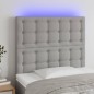 vidaXL LED Kopfteil Hellgrau 100x5x118/128 cm Stoff vidaXL LED Kopfteil Hellgrau 100x5x118/128 cm Stoff