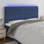 vidaXL LED Kopfteil Blau 200x7x118/128 cm Stoff vidaXL LED Kopfteil Blau 200x7x118/128 cm Stoff