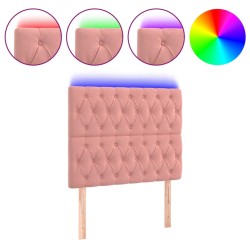 vidaXL LED Kopfteil Rosa 90x7x118/128 cm Samt