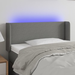 vidaXL LED Kopfteil Dunkelgrau 93x16x78/88 cm Stoff
