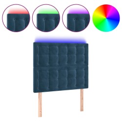 vidaXL LED Kopfteil Dunkelblau 100x5x118/128 cm Samt