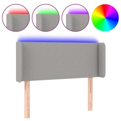 vidaXL LED Kopfteil Hellgrau 93x16x78/88 cm Stoff