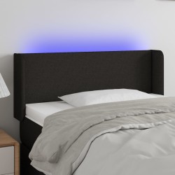 vidaXL LED Kopfteil Schwarz 93x16x78/88 cm Stoff