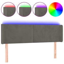 vidaXL LED Kopfteil Dunkelgrau 147x16x78/88 cm Samt