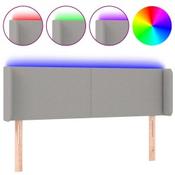 vidaXL LED Kopfteil Hellgrau 147x16x78/88 cm Stoff
