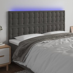 vidaXL LED Kopfteil Dunkelgrau 160x5x118/128 cm Samt