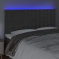vidaXL LED Kopfteil Dunkelgrau 160x5x118/128 cm Samt vidaXL LED Kopfteil Dunkelgrau 160x5x118/128 cm Samt