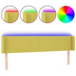 vidaXL LED Kopfteil Grün 203x16x78/88 cm Stoff