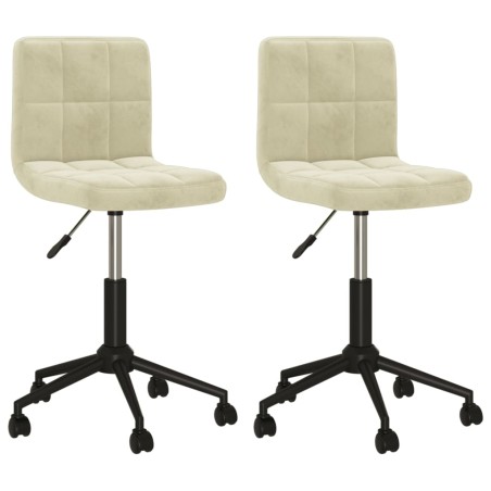 Esszimmerstühle 2 Stk. Drehbar Creme Samt