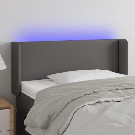 vidaXL LED Kopfteil Grau 83x16x78/88 cm Kunstleder